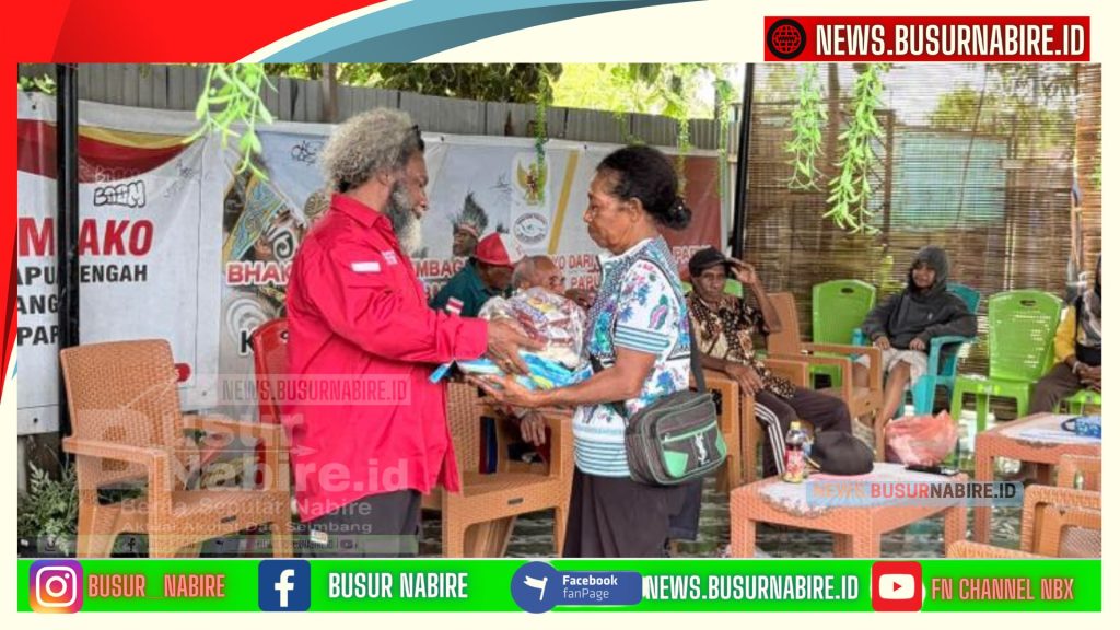 DPD BMP RI Papua Tengah Gelar Bakti Sosial, Salurkan Sembako Awal tahun 2026 di Nabire (Foto: BusurNabire)