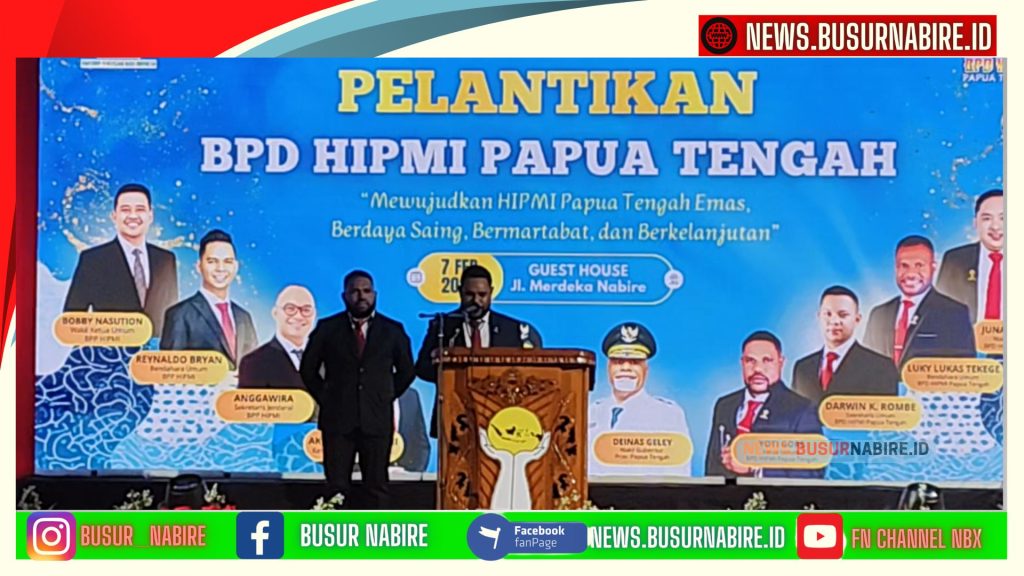 Yoti Gire menegaskan komitmen kuat membangun generasi pengusaha lokal yang mampu mengelola potensi daerah secara mandiri. (Foto: Busur Nabire)