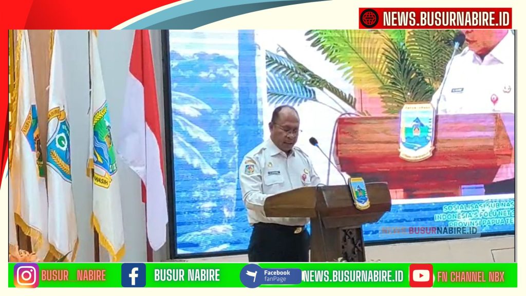 Sambutan tertulis Gubernur Meki Nawipa yang dibacakan Herman Kayame (Foto: Busur Nabire)