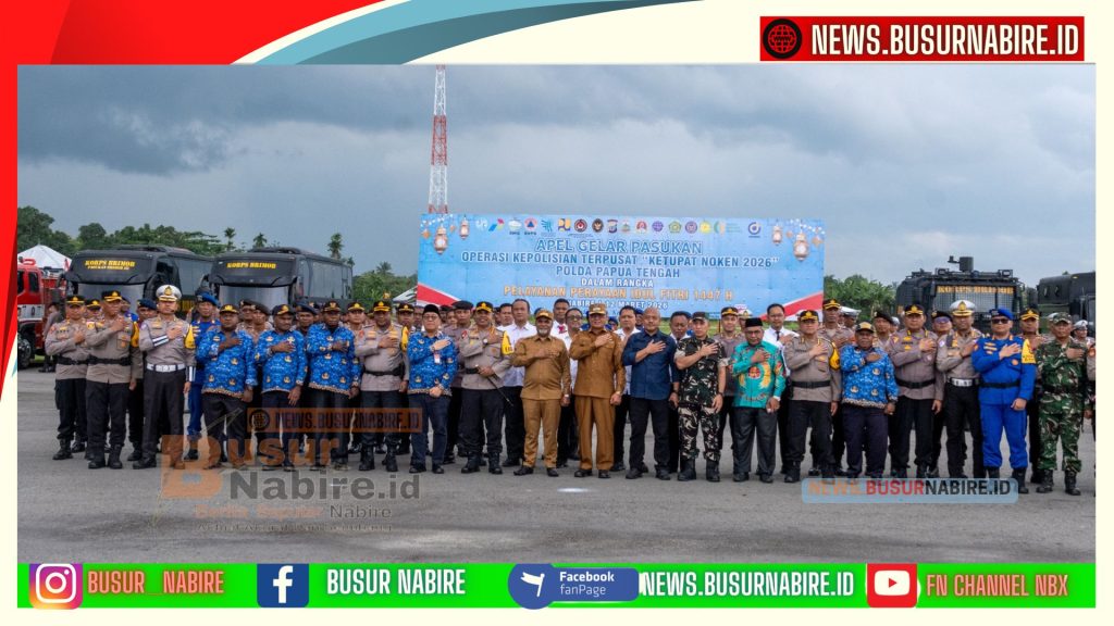 Wakil Gubernur Papua Tengah Pimpin Apel Pasukan Operasi Ketupat Noken 2026 (Foto: BusurNabire)