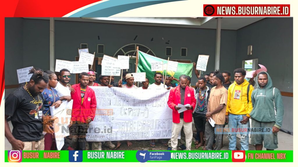 GPMI-I Soroti Darurat Militer Intan Jaya Picu Krisis Kemanusiaan Papua Tengah (Foto: Daud Tigau)