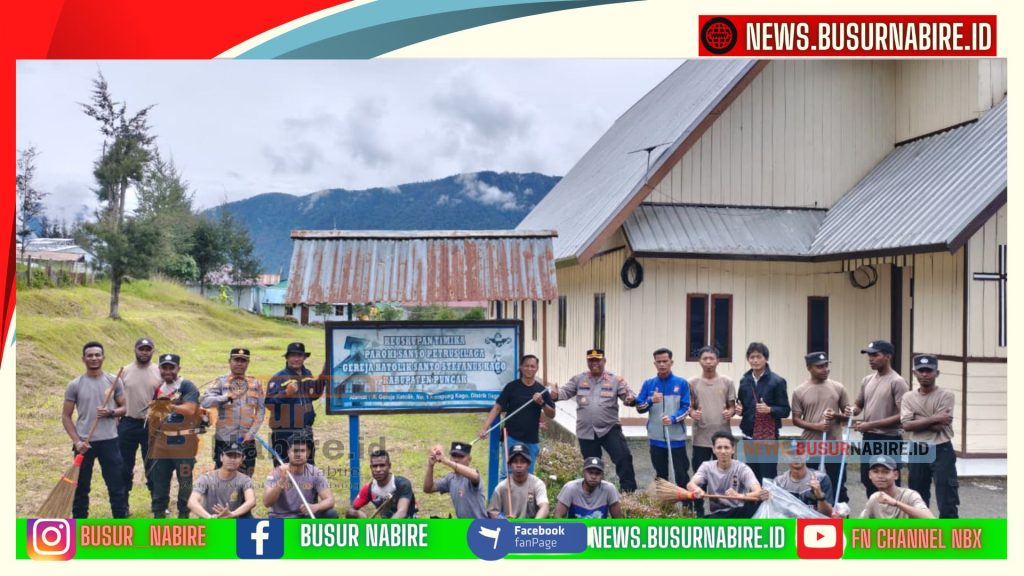 Kapolres Puncak Pimpin Giat Kurvei Menyambut Pekan Suci Paskah 2026 di Gereja Santo Stefanus Kago (Foto: Humas Polres Puncak)