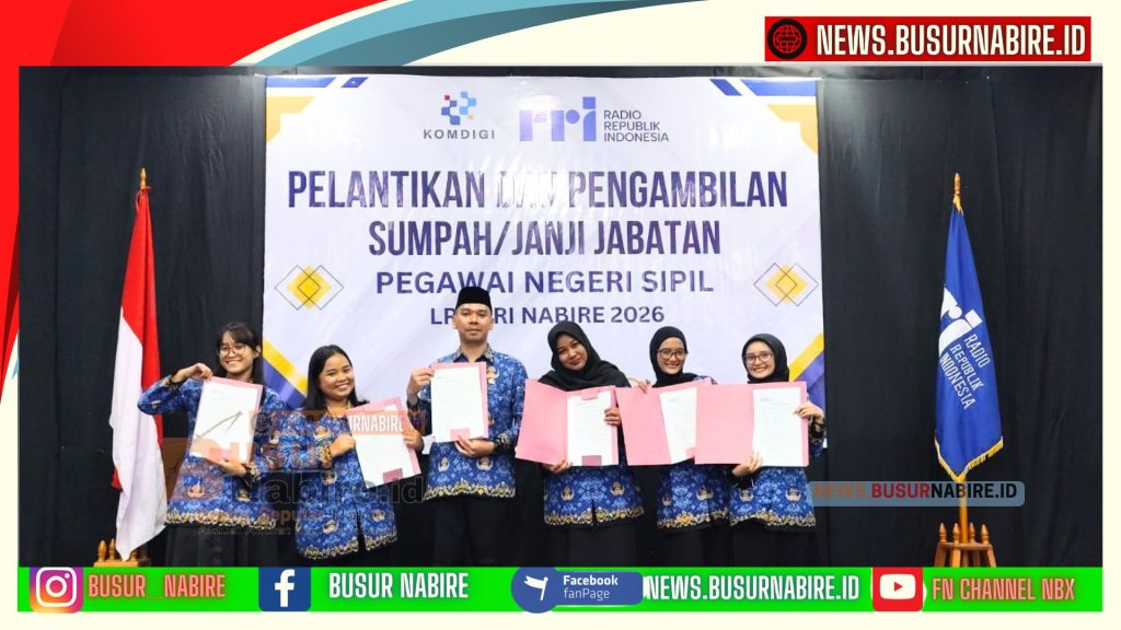 6 Pegawai RRI Nabire Resmi Dilantik Jadi PNS (Foto: Istimewa)