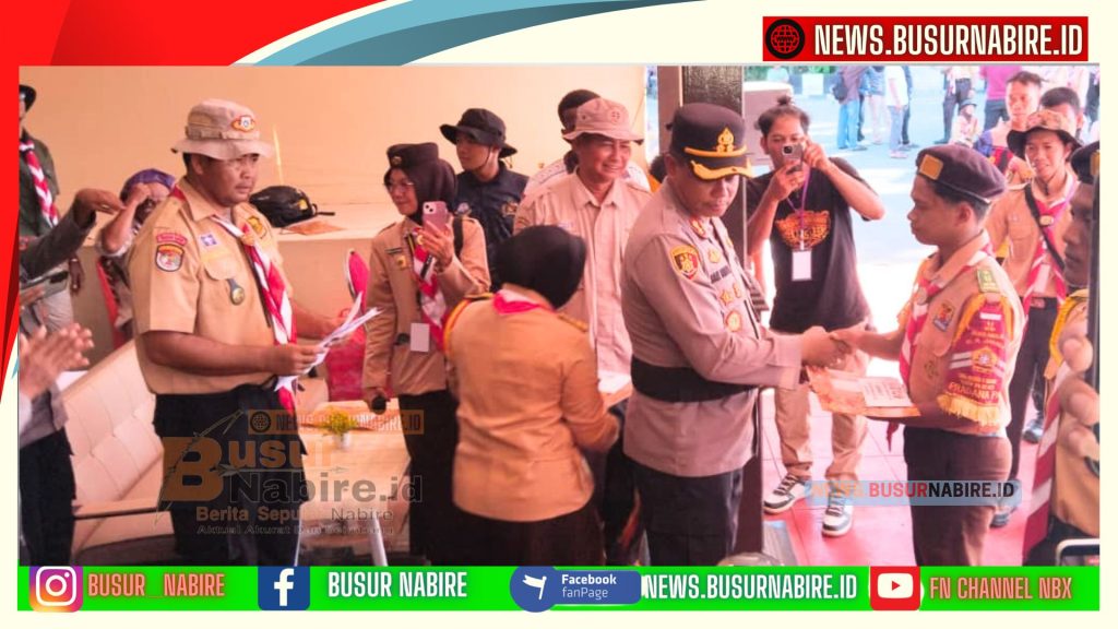 Kapolres Nabire Resmi Tutup Lomba Pramuka HUT Bhayangkara ke-80, Pesan Tegas untuk Generasi Muda (Foto: BusurNabire)