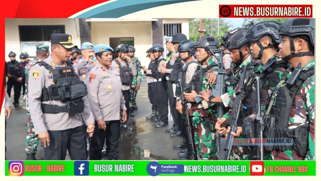 Polres Nabire Siaga Penuh, TNI-Polri dan Satpol PP Gelar Apel Gabungan Antisipasi Aksi Unjuk Rasa (Foto: BusurNabire)