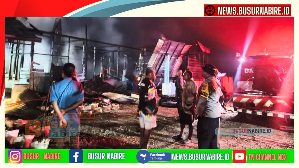 Respon Cepat Polisi Tangani Kebakaran Rumah di Karadiri Nabire, Kerugian Capai Rp300 Juta (Foto: BusurNabire)