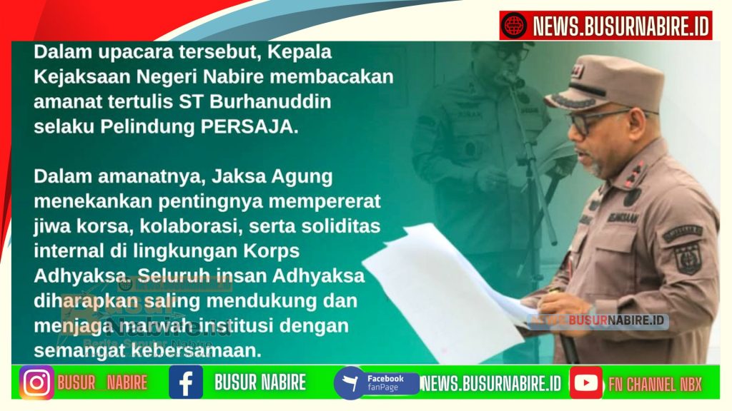 Kajari Nabire Pimpin Upacara HUT ke-75 PERSAJA (Foto: Humas Kejari Nabire)