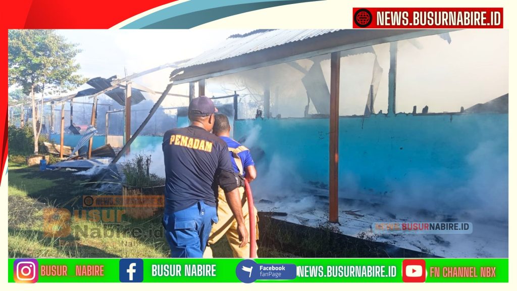 Kebakaran Hebat Hanguskan 5 Ruangan SMKN 4 Samabusa Nabire (Foto: BusurNabire)