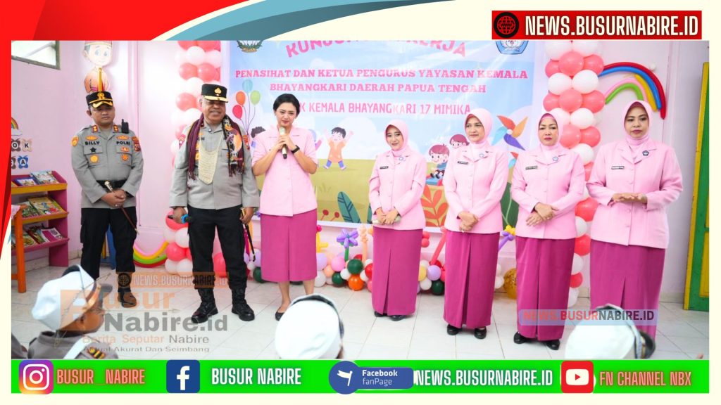 Ketua Bhayangkari Papua Tengah Tinjau TK Kemala Mimika, Fokus Tingkatkan Mutu Pendidikan Anak Usia Dini (Foto: Humas Ppolda Papua tengah)