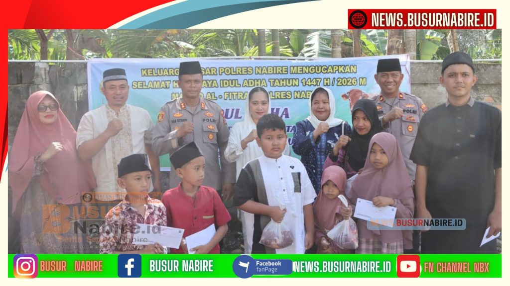 Polres Nabire Tebar Kepedulian Idul Adha, Salurkan Kurban dan Santuni Anak Yatim