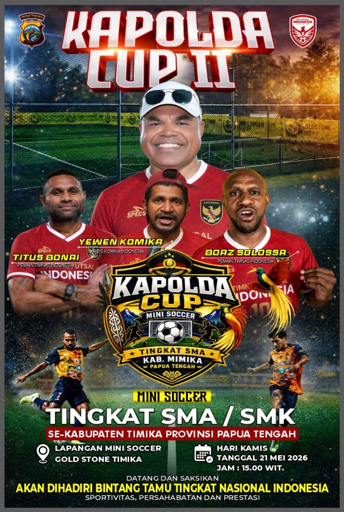 Final Mini Soccer Kapolda Cup Mimika Pecah, Boaz Solossa dan Titus Bonai Meriahkan Partai Puncak (Foto: Istimewa)