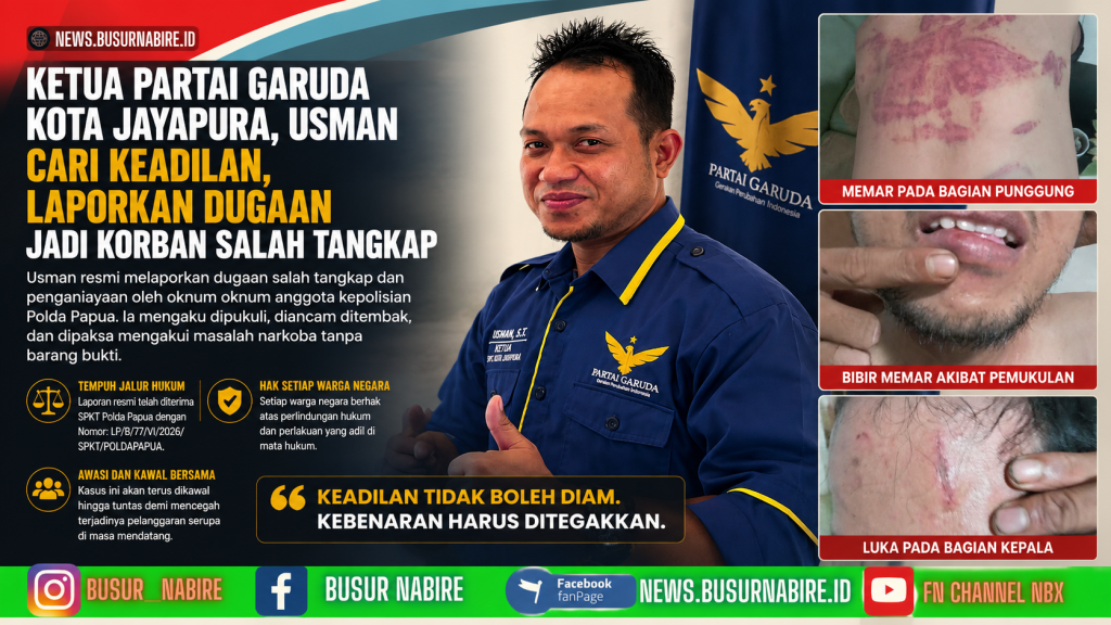 Ketua Partai Garuda Kota Jayapura Usman Tempuh Jalur Hukum Usai Diduga Jadi Korban Salah Tangkap (Foto Istimewa )