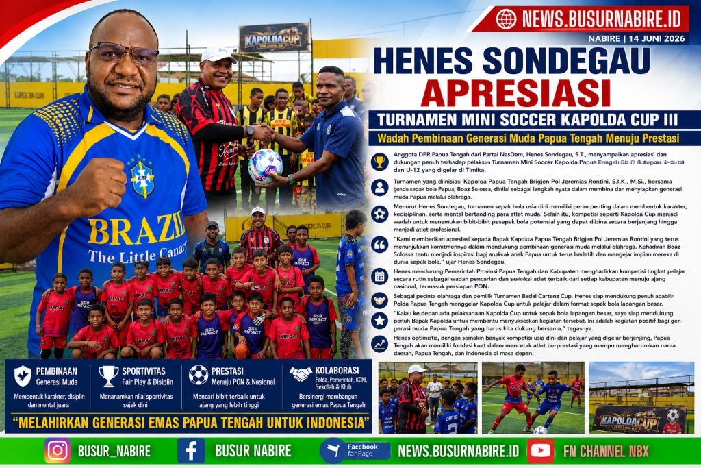 Henes Sondegau Apresiasi Turnamen Mini Soccer Kapolda Cup III (Foto: Henez)