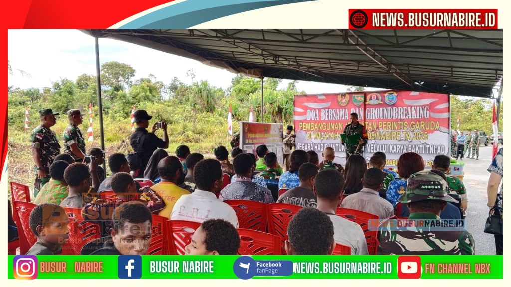 Groundbreaking Jembatan Perintis Garuda Dimulai di Nabire, TNI dan Pemda Perkuat Akses Masyarakat Teluk Kimi (Foto: Humas Kodim 1705 Nabire)
