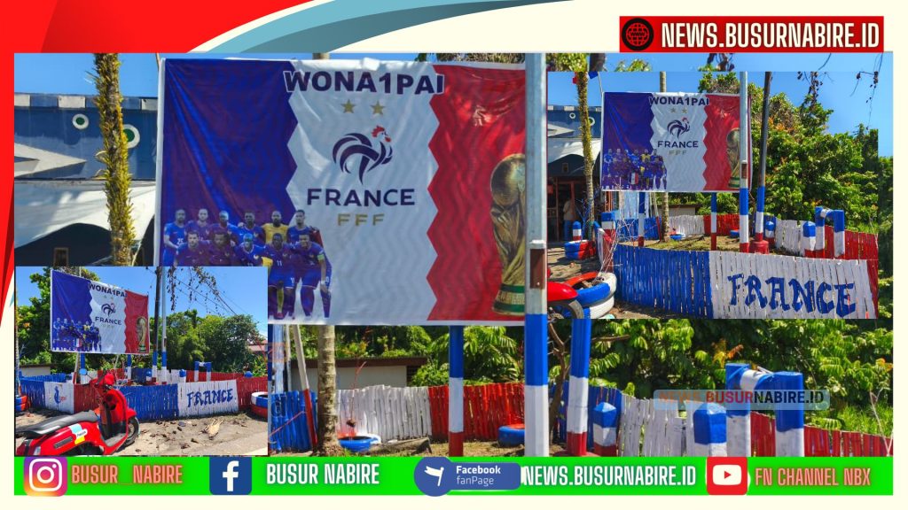 Fans Timnas Prancis WONA1PAI Bangun Taman Prancis Unik di Nabire (Foto: BusurNabire)