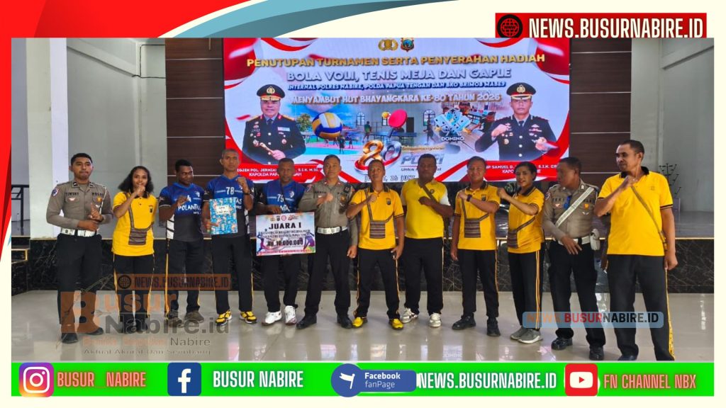 Kapolda Papua Tengah Resmi Tutup Turnamen Hari Bhayangkara ke-80, Perkuat Soliditas Polri (Foto: BusurNabire)