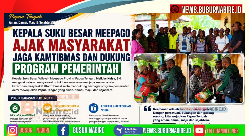 Kepala Suku Besar Meepago Tegaskan Pentingnya Kamtibmas Demi Sukses Program Pemerintah Papua Tengah (Foto: BusurNabire)