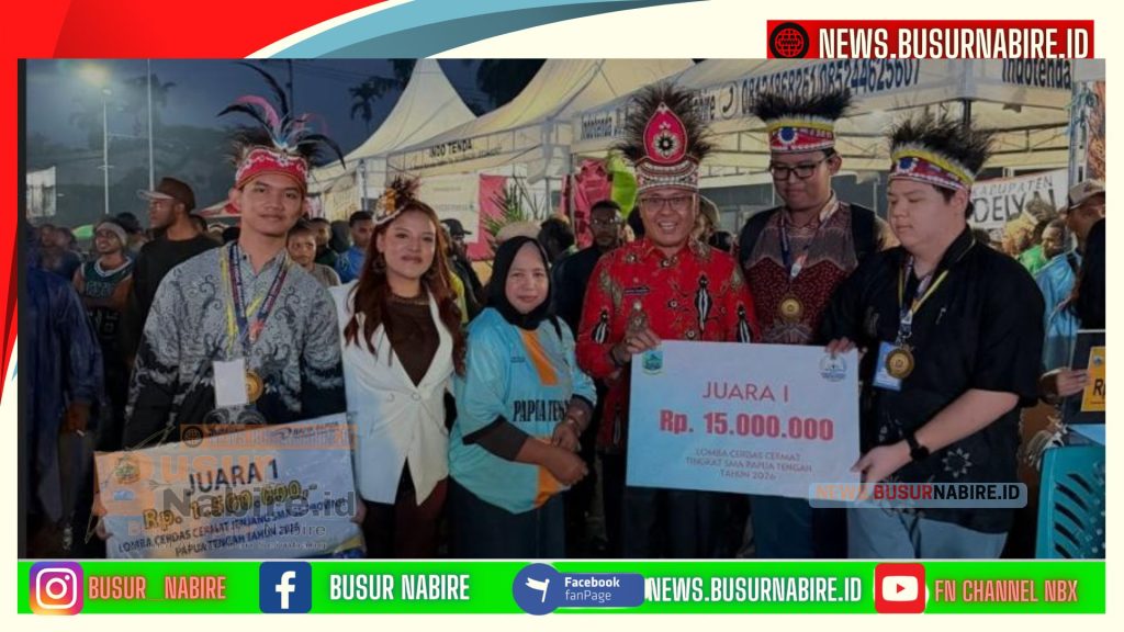 Wakil Bupati Nabire Apresiasi Festival Cahaya Kreasi Budaya Pelajar, Bangga Tim Cerdas Cermat Raih Juara I (Foto: BusurNabire)