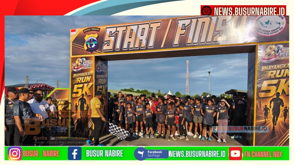 Bhayangkara Fun Run 5K Sukses Besar, Kolaborasi Polda Papua Tengah dan BMP RI (Foto: BusurNabire)