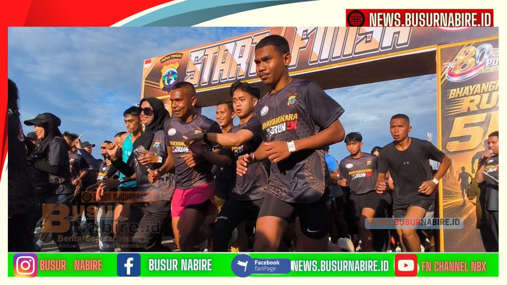 Bhayangkara Fun Run 5K Sukses Besar, Kolaborasi Polda Papua Tengah dan BMP RI (Foto: BusurNabire)