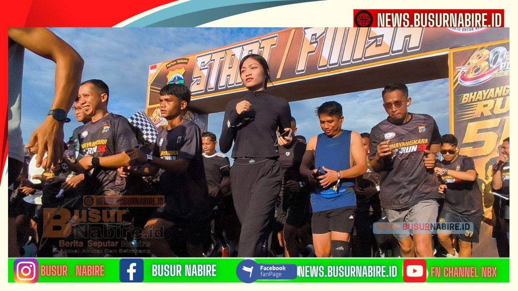 Bhayangkara Fun Run 5K Sukses Besar, Kolaborasi Polda Papua Tengah dan BMP RI (Foto: BusurNabire)