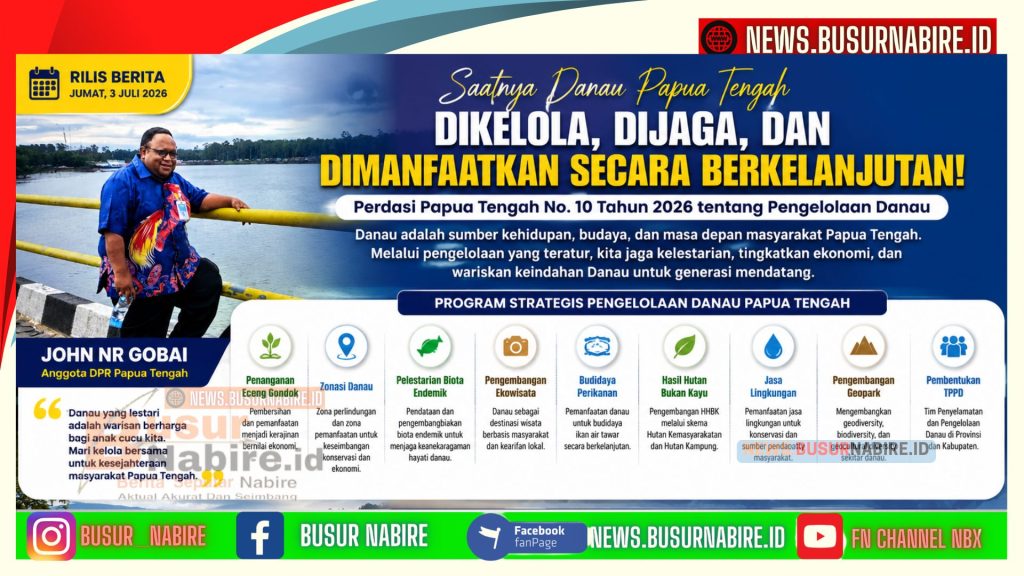 John Gobai Dorong Implementasi Perdasi Pengelolaan Danau Papua Tengah (Foto: Istimewa)