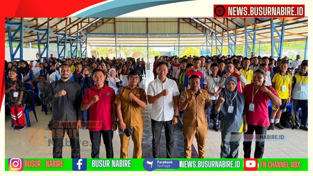 Satgaswil Papua Densus 88 AT Polri Tanamkan Wawasan Kebangsaan dan Literasi Digital kepada Pelajar di Nabire (Foto: BusurNabire)
