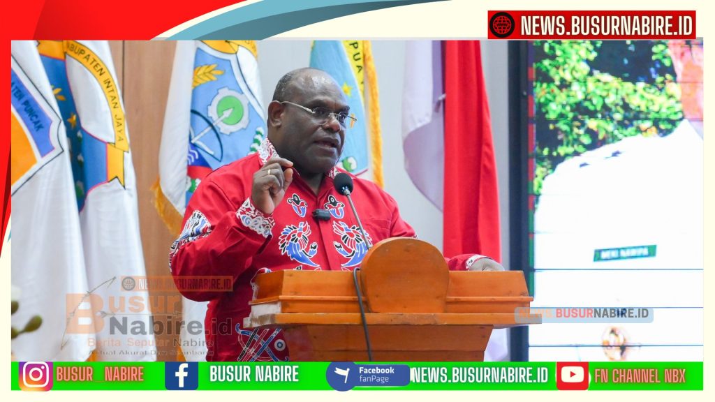 Gubernur Meki Fritz Nawipa menegaskan bahwa pembangunan daerah tidak dapat berjalan optimal tanpa didukung data yang akurat. (Foto: BusurNabire)