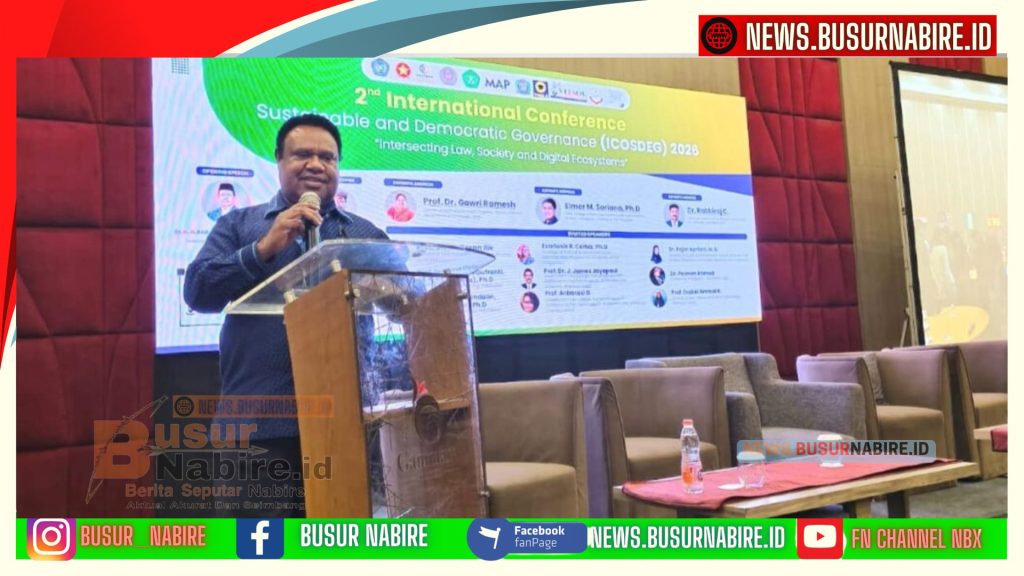 Bekies Kogoya Paparkan Strategi Mitigasi Konflik Pemilu Papua di Forum Internasiona (Foto: BusurNabire)