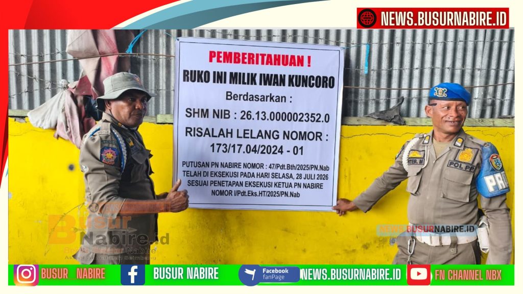 PN Nabire Eksekusi Lahan Hasil Lelang Berlangsung Aman Meski Diwarnai Penolakan Pihak Terkait (Foto: BusurNabire)