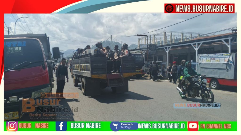 Pengamanan Ketat Dipimpin Kompol Piter Kendek Sukses Kawal Eksekusi Lahan di Nabire Kondusif (Foto: BusurNabire)