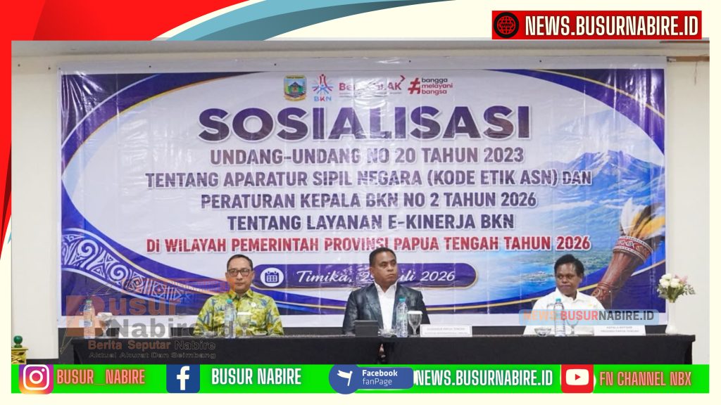 Victor Fun Resmi Buka Sosialisasi Kode Etik ASN Perkuat Integritas Birokrasi Papua Tengah (Foto: HUmas Pemprov)