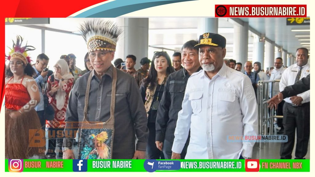 Deinas Geley Sambut Wamen Bappenas Febrian Alphyanto Perkuat Sinkronisasi Pembangunan Papua Tengah (Foto: Humas Pemprov)
