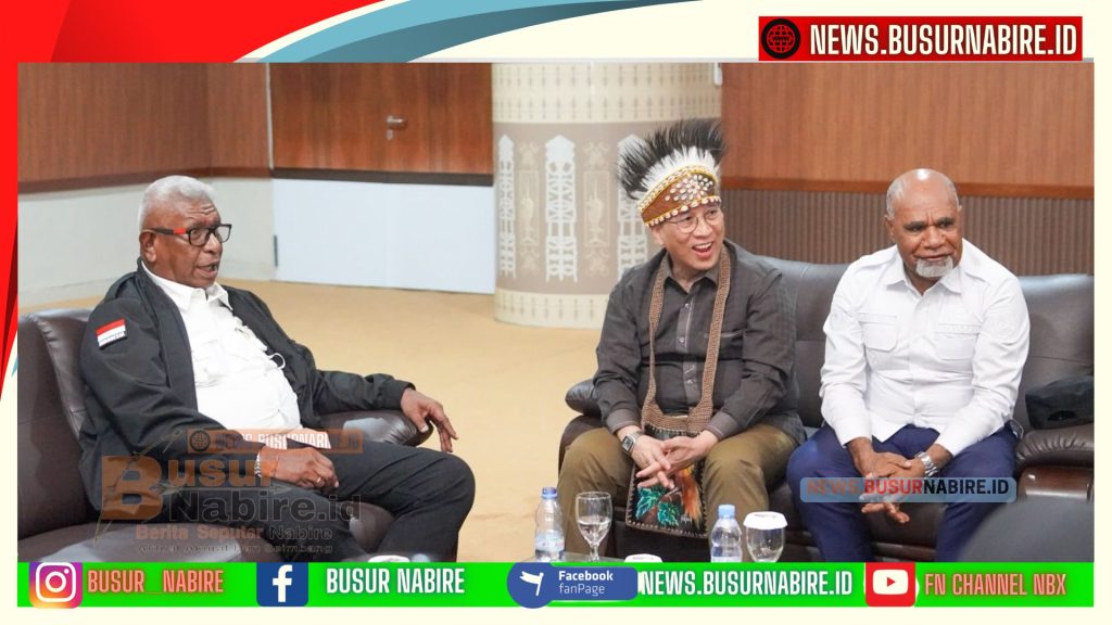 Deinas Geley Sambut Wamen Bappenas Febrian Alphyanto Perkuat Sinkronisasi Pembangunan Papua Tengah (Foto: Humas Pemprov)