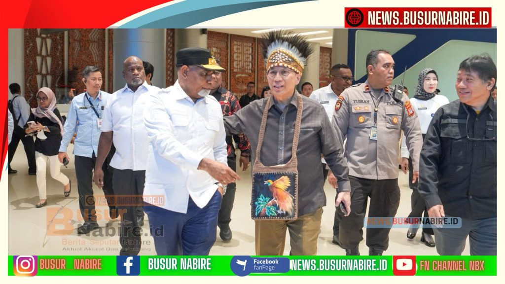 Deinas Geley Sambut Wamen Bappenas Febrian Alphyanto Perkuat Sinkronisasi Pembangunan Papua Tengah (Foto: Humas Pemprov)