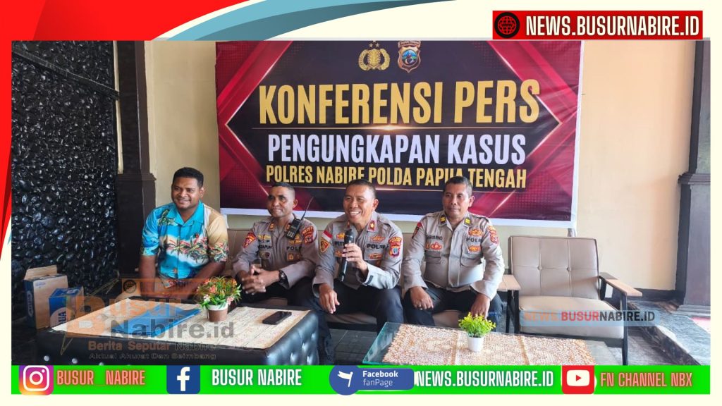 Wakapolres Nabire Pimpin Konferensi Pers Ungkap Fakta Mengejutkan Pembunuhan Remaja Waroki Terbakar (Foto: BusurNabire)