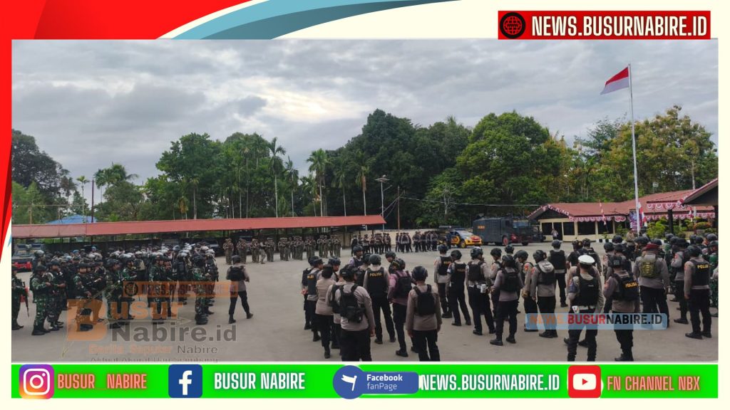Kapolres Nabire Tegas Kawal Aksi Damai Front Peduli Alam dan Manusia Mee Simapitowa (Foto: BusurNabire)