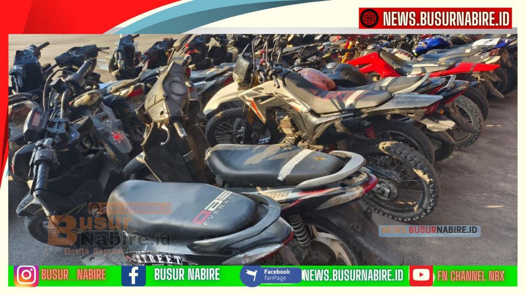 Heboh! Geng Kapak Dibekuk, Polres Nabire Amankan 62 Sepeda Motor Diduga Hasil Kejahatan (Foto: BusurNabire)
