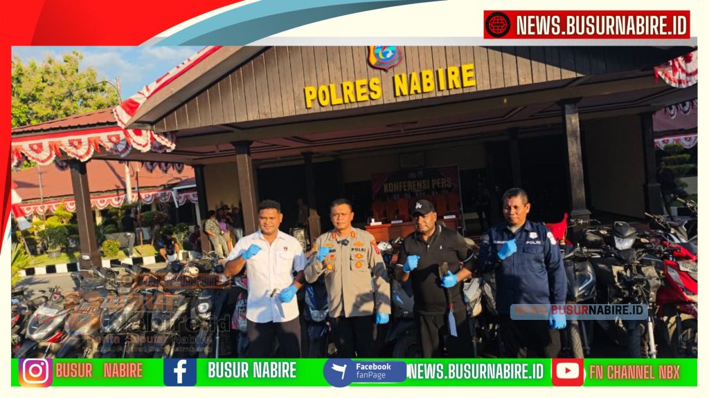 Heboh! Geng Kapak Dibekuk, Polres Nabire Amankan 62 Sepeda Motor Diduga Hasil Kejahatan (Foto: BusurNabire)