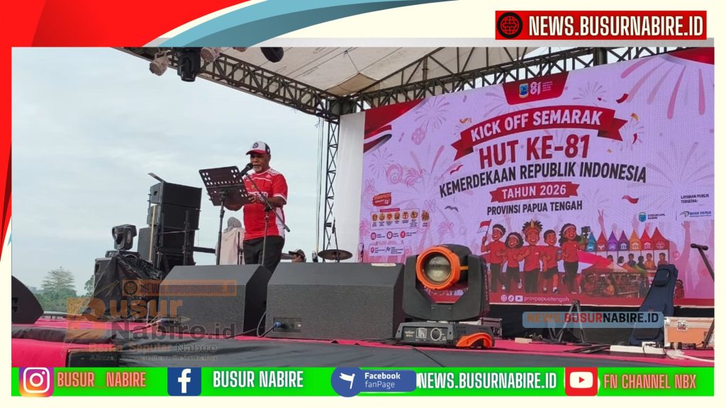 Deinas Geley Resmi Buka Kick Off HUT RI ke-81, Tegaskan Pelayanan Publik Harus Dekat dengan Warga (Foto: BusurNabire)