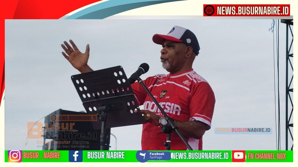 Deinas Geley Resmi Buka Kick Off HUT RI ke-81, Tegaskan Pelayanan Publik Harus Dekat dengan Warga (Foto: BusurNabire)