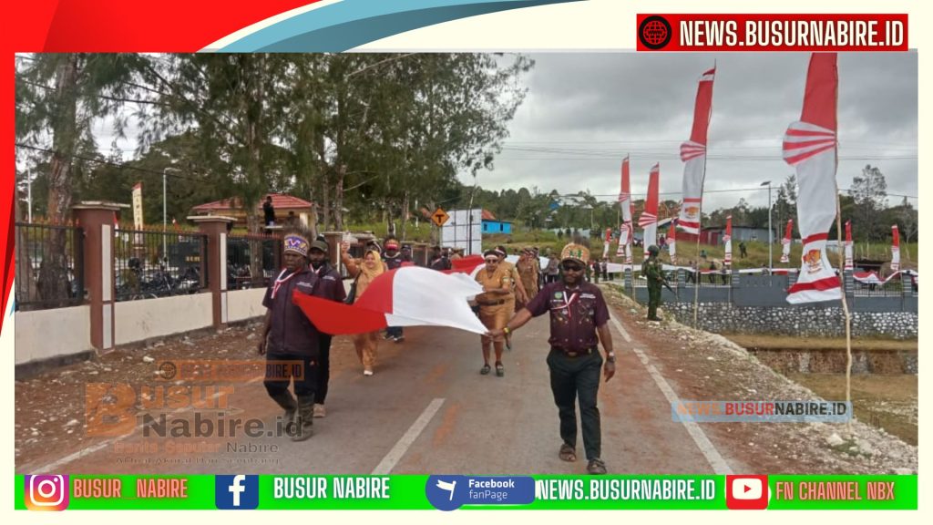 Merah Putih 1.000 Meter Membentang di Deiyai, Tegaskan Semangat Persatuan untuk Indonesia (Foto: BusurNabire)