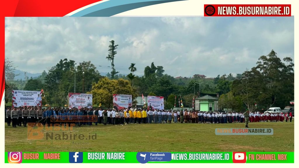 Yonif TP 804/DBAY dan Warga Teluk Kimi Bersatu Rayakan HUT RI ke-81 (Foto Humas Yonif TP 804/DBAY)