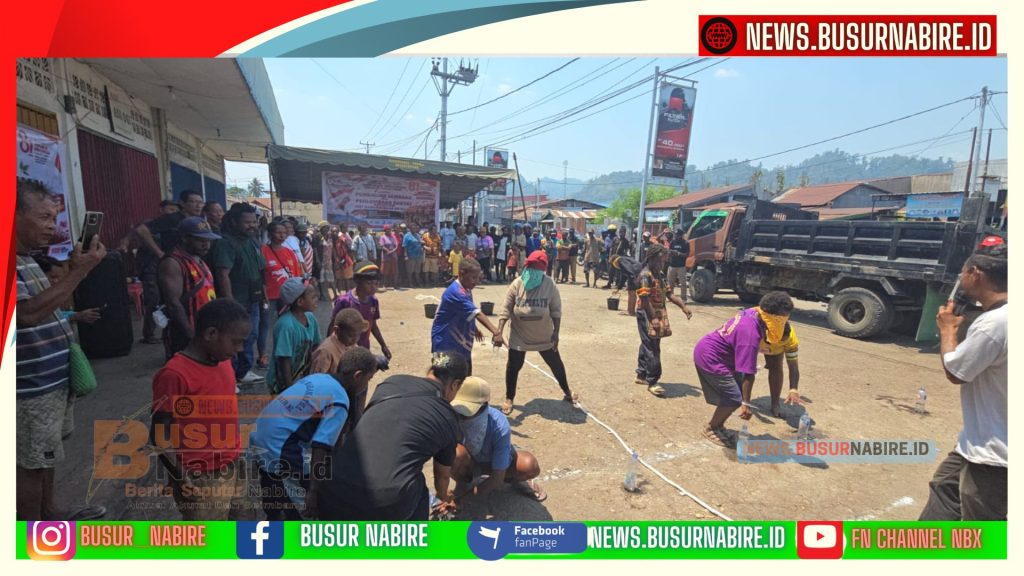 DPC BMP-RI Nabire Gebyar HUT ke-81 RI: Bersihkan Pasar, Bagikan 250 Sembako dan Gelar Lomba Rakyat (Foto: BusurNabire)