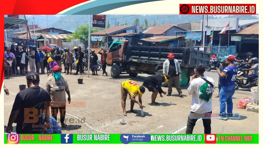 DPC BMP-RI Nabire Gebyar HUT ke-81 RI: Bersihkan Pasar, Bagikan 250 Sembako dan Gelar Lomba Rakyat (Foto: BusurNabire)