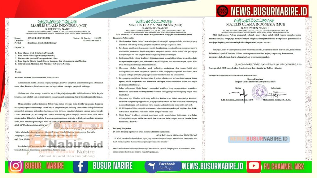 MUI Nabire Imbau Umat Islam Gelar Shalat Istisqa Hadapi Kemarau Panjang dan Krisis Air Foto: BusurNabire)