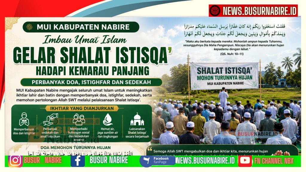 MUI Nabire Imbau Umat Islam Gelar Shalat Istisqa Hadapi Kemarau Panjang dan Krisis Air Foto: BusurNabire)