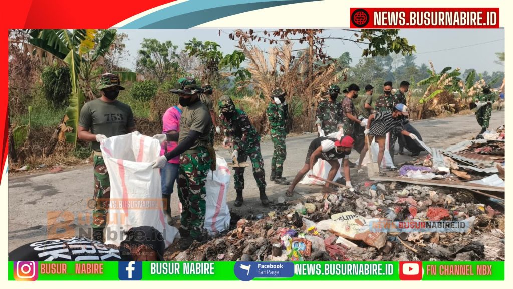 TNI,BMP dan Warga Bersihkan Terminal Lama Jayanti Nabire (Foto: BusurNabire)