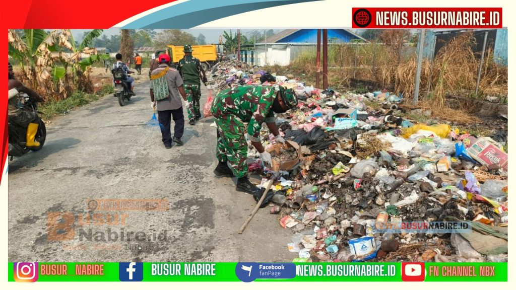 TNI,BMP dan Warga Bersihkan Terminal Lama Jayanti Nabire (Foto: BusurNabire)