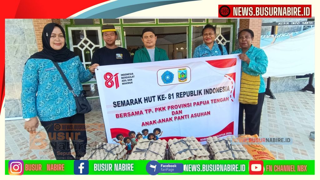 Nurhaidah Nawipa Gerakkan Pokja I TP PKK Papua Tengah Berbagi Sambut HUT ke-81 RI (Foto: BusurNabire)
